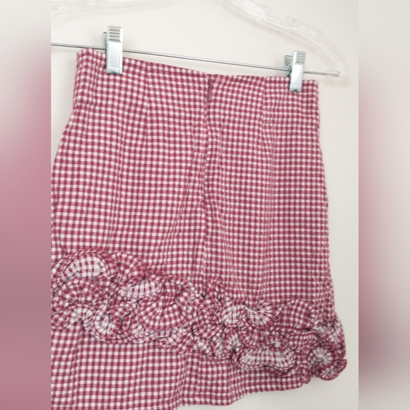 Lovers + Friends red gingham ruffled skirt XS - Picture 5 of 8